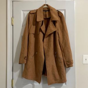 Faux suede trench